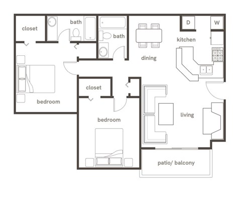 A black and white image of a house floor plan.